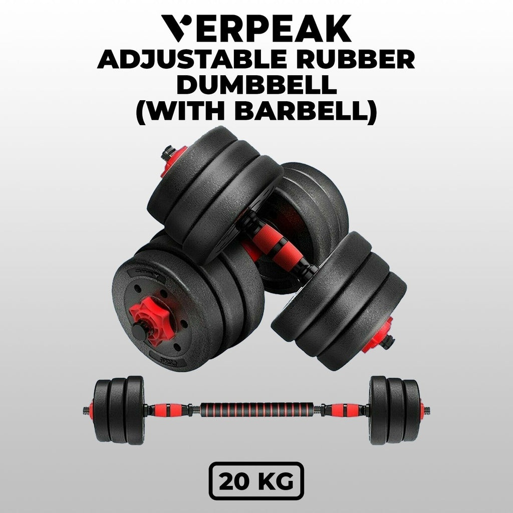 Adjustable Rubber Dumbbells 20kg