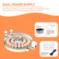 Egg incubator with dual power supply system on an orange background