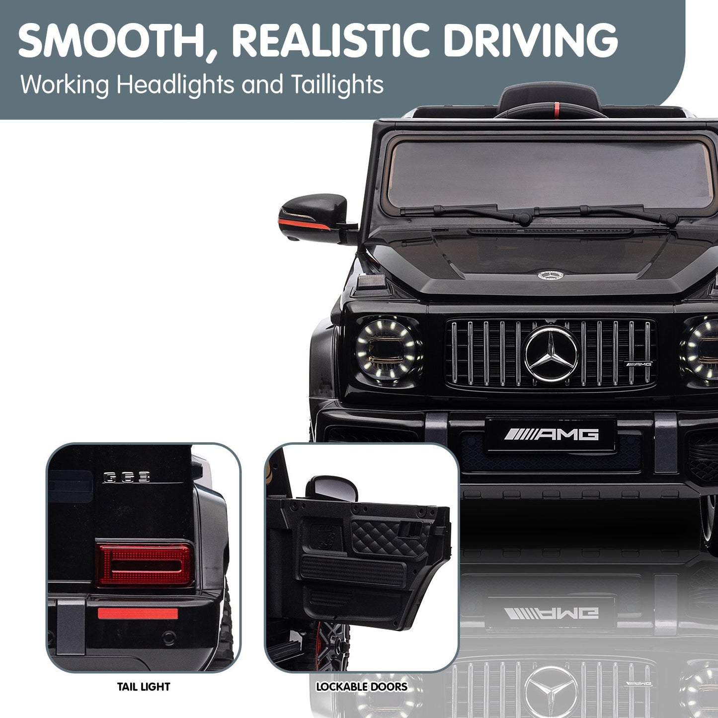 Mercedes Benz AMG G63 Licensed Kids Ride On Electric Car Remote Control - Black