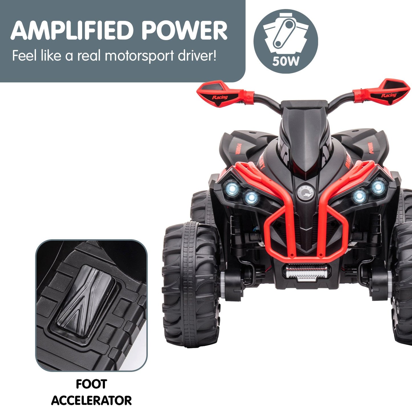 GTS99 Kids Electric Ride On Quad Bike Toy ATV 50W - Red