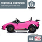 Lamborghini Performante Kids Electric Ride On Car Remote Control - Pink