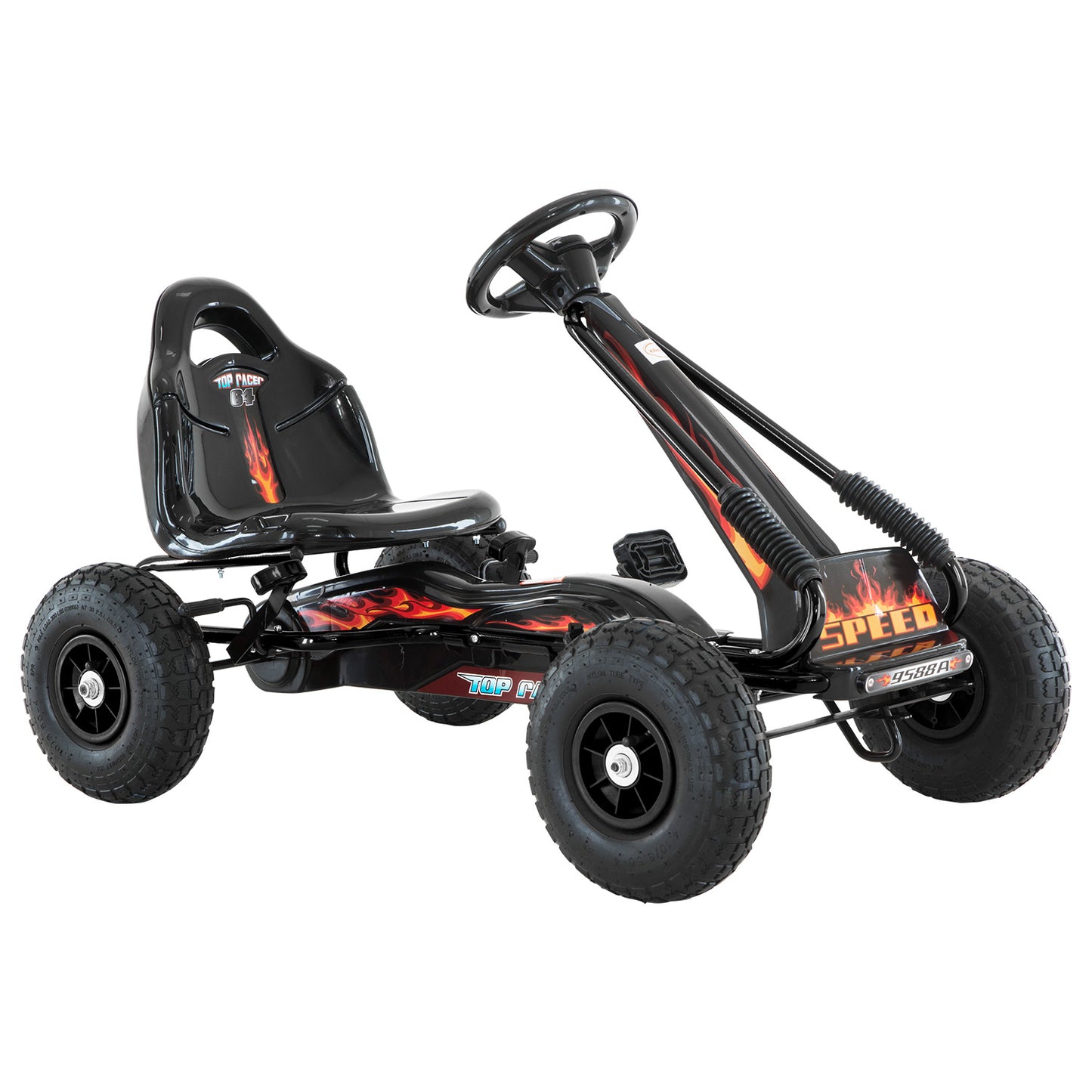 Kids Ride On Pedal-Powered Go Kart - Black