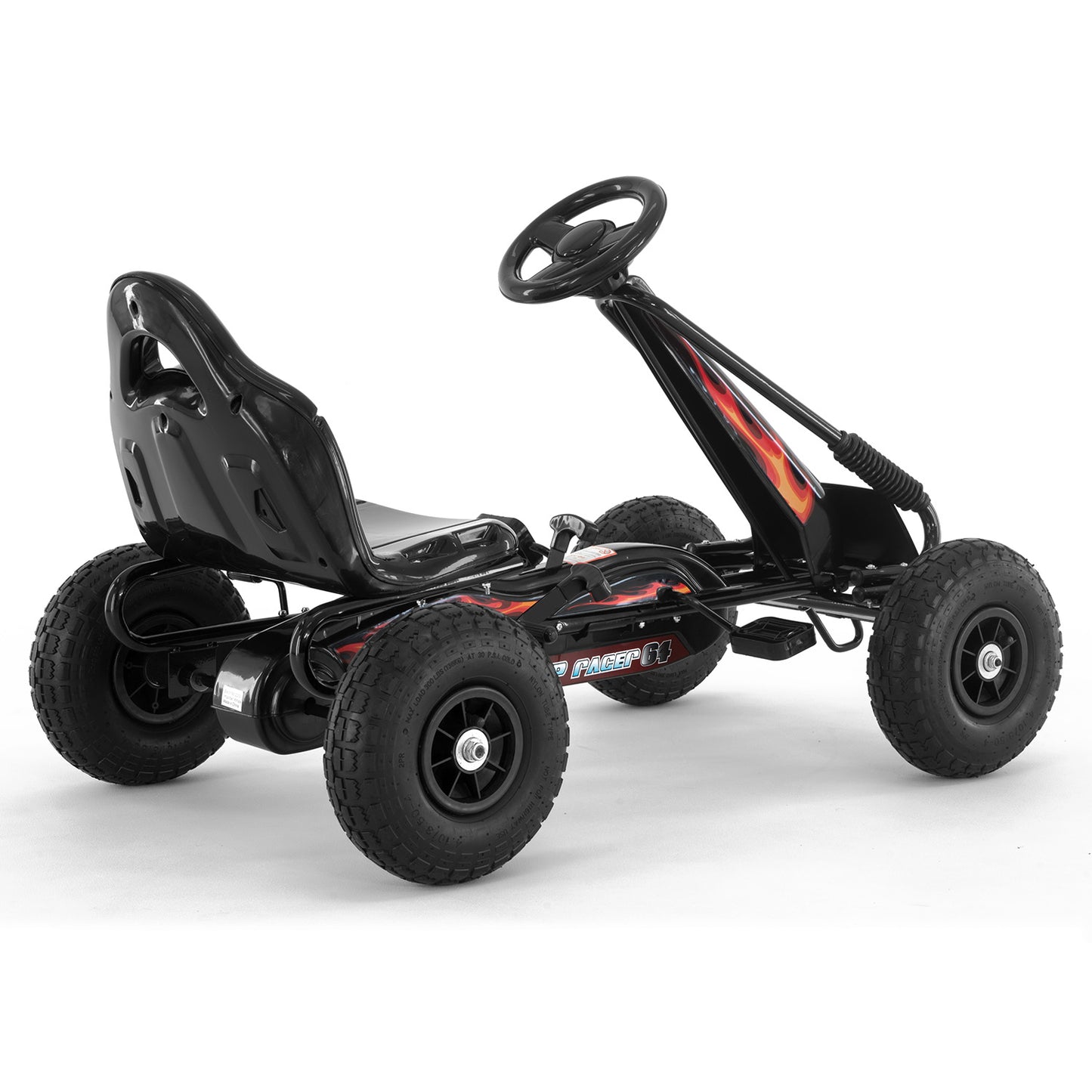 Kids Ride On Pedal-Powered Go Kart - Black