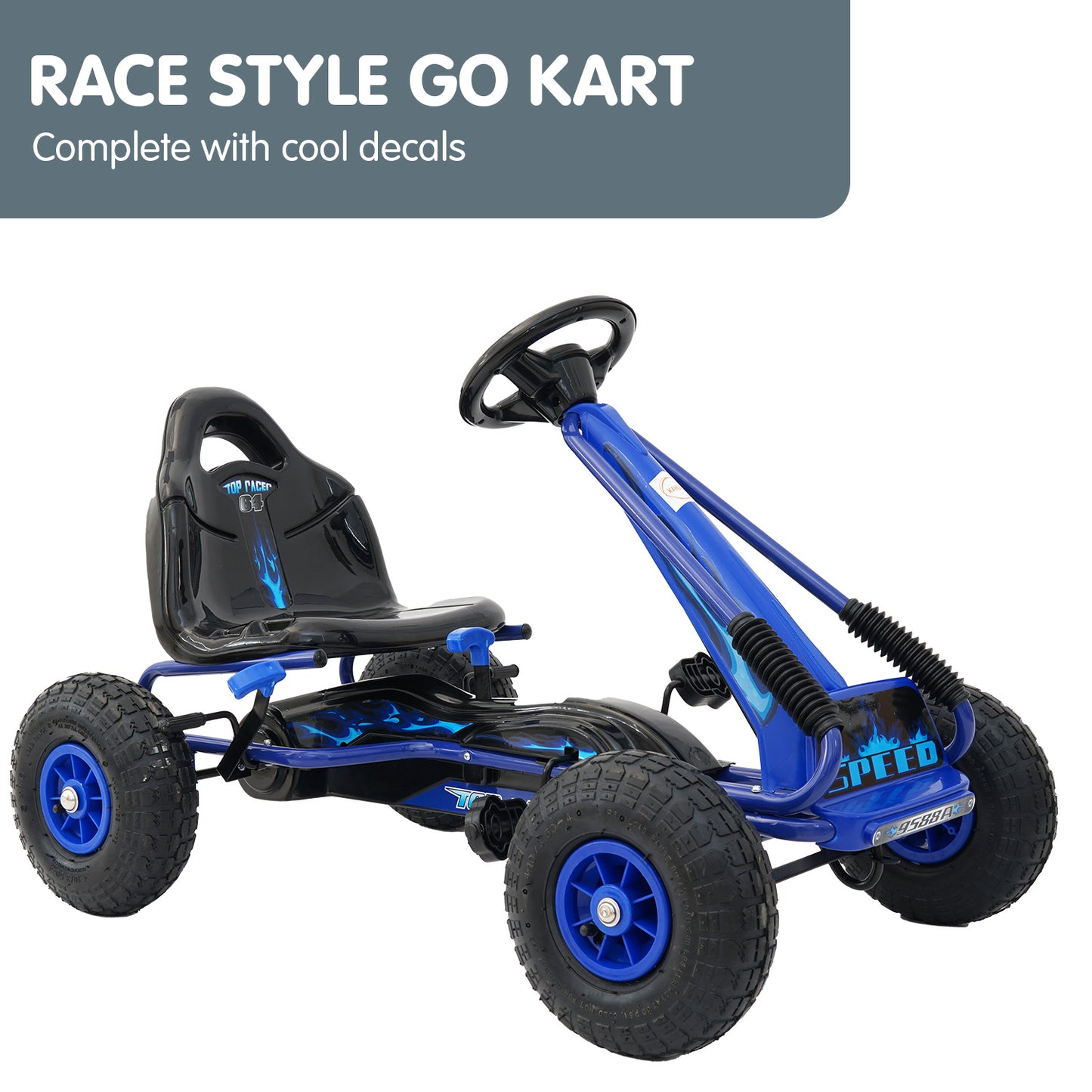 Kids Ride On Pedal Go Kart - Blue