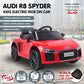 R8 Spyder Audi Licensed Kids Electric Ride On Car Remote Control - Red