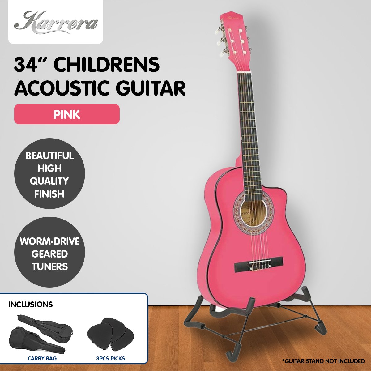 Childrens Acoustic Guitar Kids - Pink