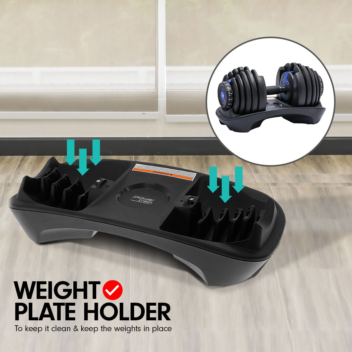 48KG Adjustable Dumbbell Set With Stand Blue