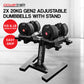 Gen2 Adjustable Dumbbell Set With Pro Stand- 2 X 20kg (40kg)