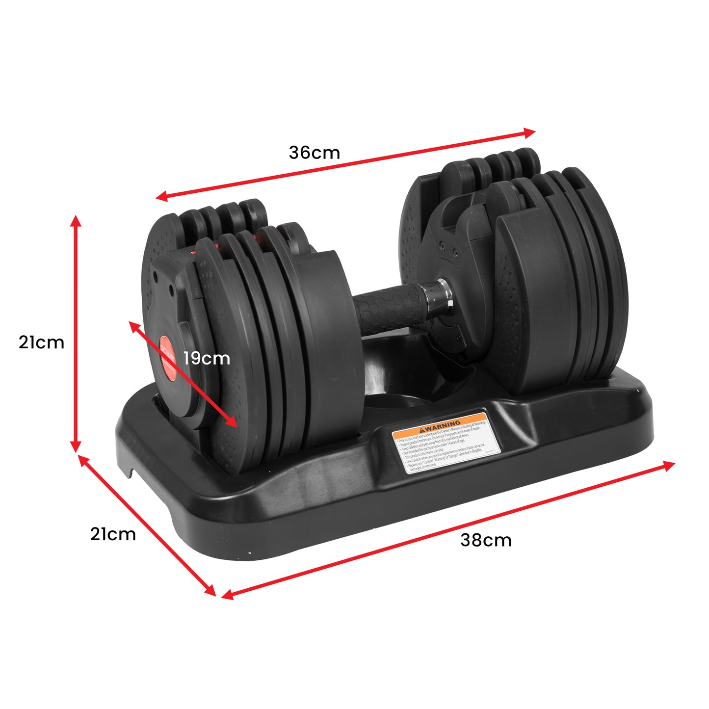 Gen2 Adjustable Dumbbell Set With Pro Stand- 2 X 20kg (40kg)