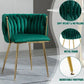 Set of Emerald Green Velvet Dining Chairs – Gold Legs