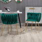 Set of Emerald Green Velvet Dining Chairs – Gold Legs