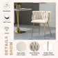 Set of Ivory Velvet Dining Chairs – Gold Legs