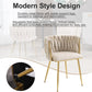 Set of Ivory Velvet Dining Chairs – Gold Legs