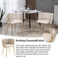 Set of Ivory Velvet Dining Chairs – Gold Legs