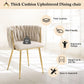 Set of Ivory Velvet Dining Chairs – Gold Legs