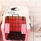 Small Portable Plastic Dog Cat Pet Pets Carrier Travel Cage With Tray-Pink