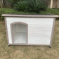 Large Timber Pet Dog Kennel House Puppy Wooden Timber Cabin With Stripe White