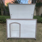 Large Timber Pet Dog Kennel House Puppy Wooden Timber Cabin With Stripe White