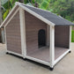 Large Timber Dog Kennel 130x105x100cm – Grey Wooden Cabin