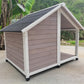 Large Timber Dog Kennel 130x105x100cm – Grey Wooden Cabin