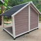 Large Timber Dog Kennel 130x105x100cm – Grey Wooden Cabin