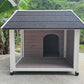 Large Timber Dog Kennel 130x105x100cm – Grey Wooden Cabin
