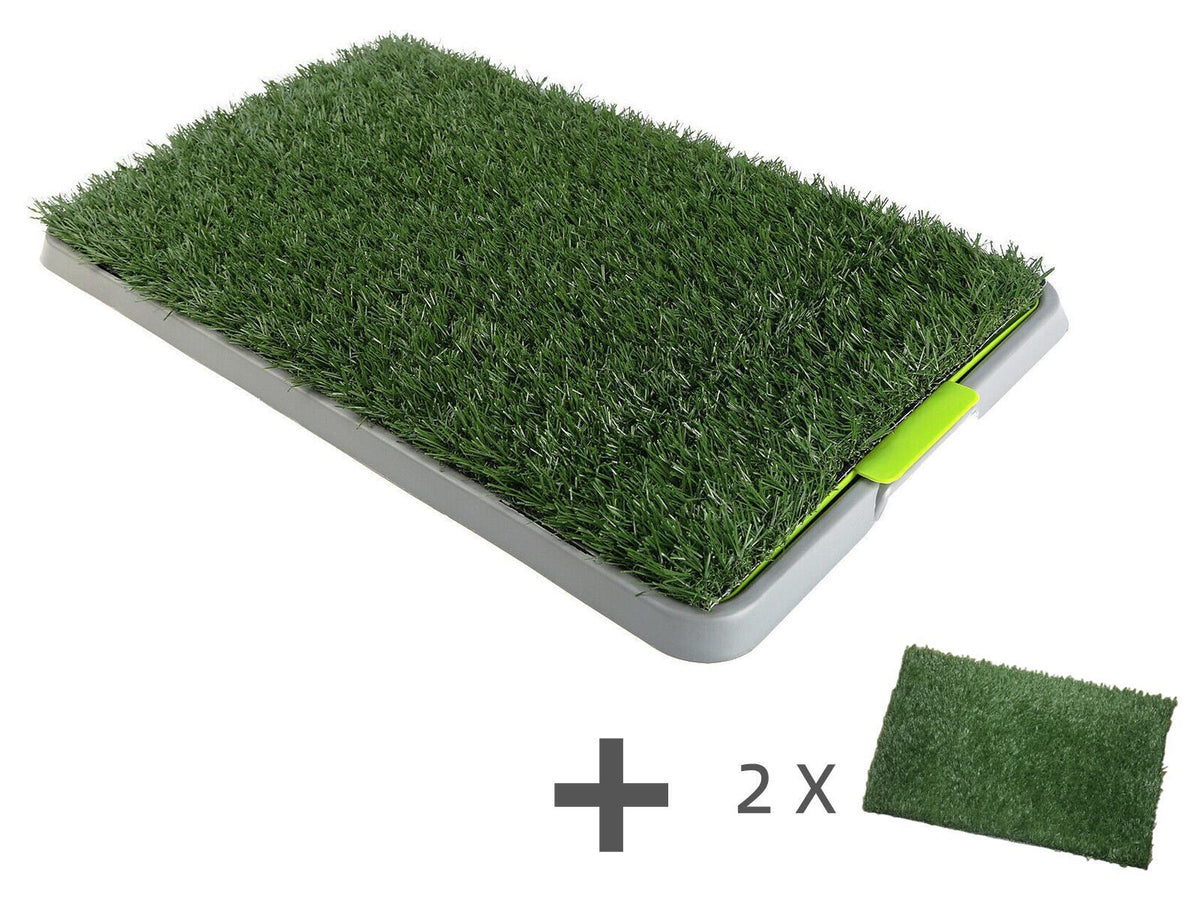 Indoor Dog Toilet Grass Potty Mat with 3 Grass Pads and Tray