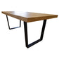 Dining Table 180cm Elm Timber Wood Black Metal Leg - Natural