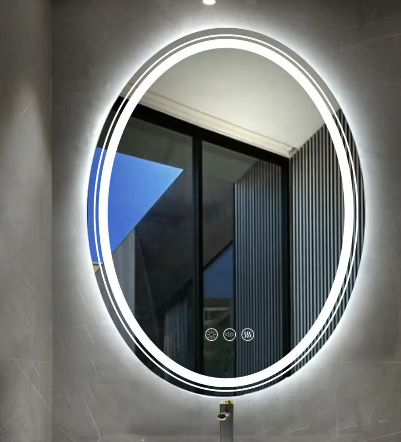 Interior Ave - LED Oval Frameless Salon / Bathroom Wall Mirror - 60 x 80cm