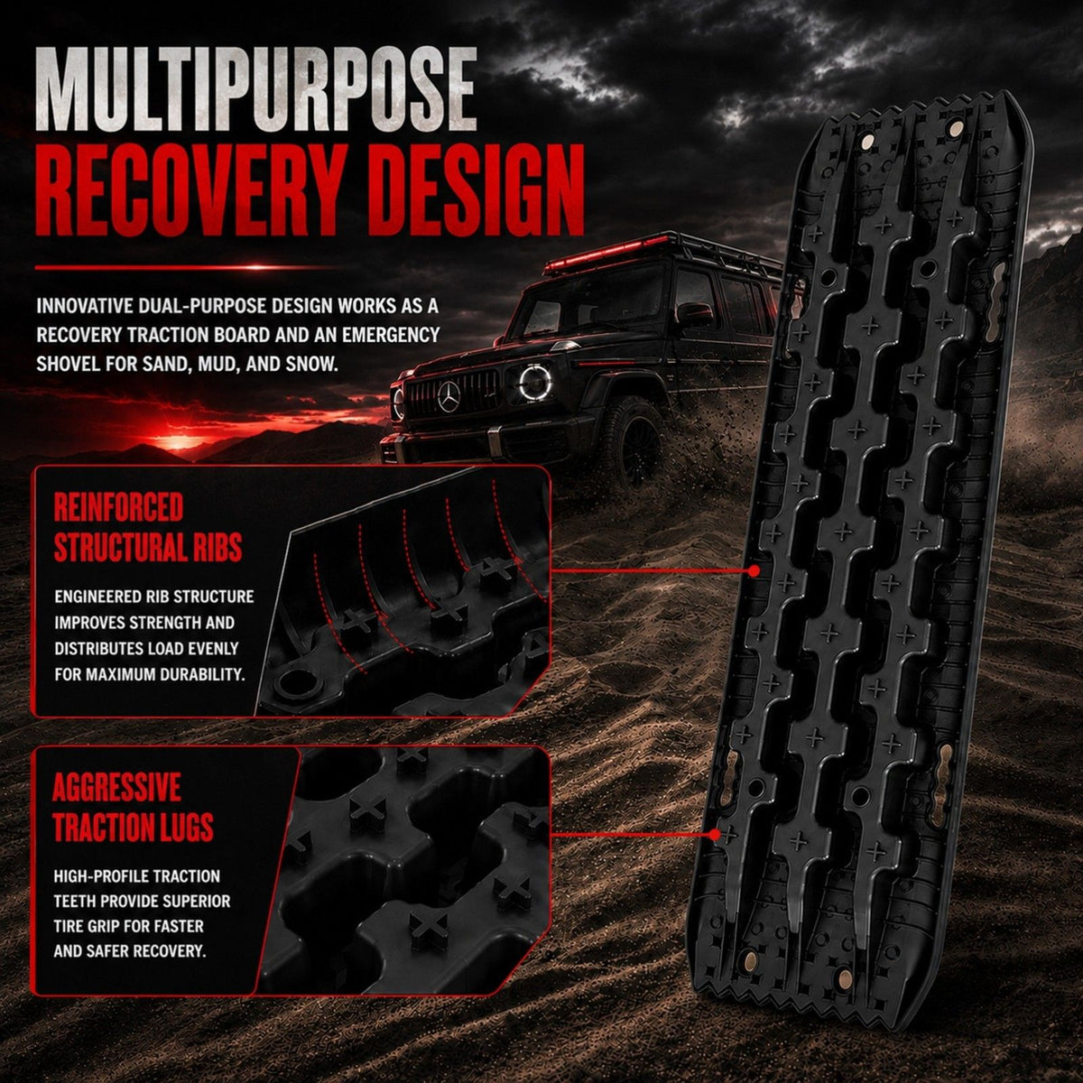 10 Ton 4WD Recovery Tracks – Pair for Sand, Mud and Snow