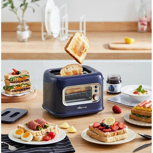 Retro Style Double Slots Bread Toaster With Glass Window DSL-C02X1