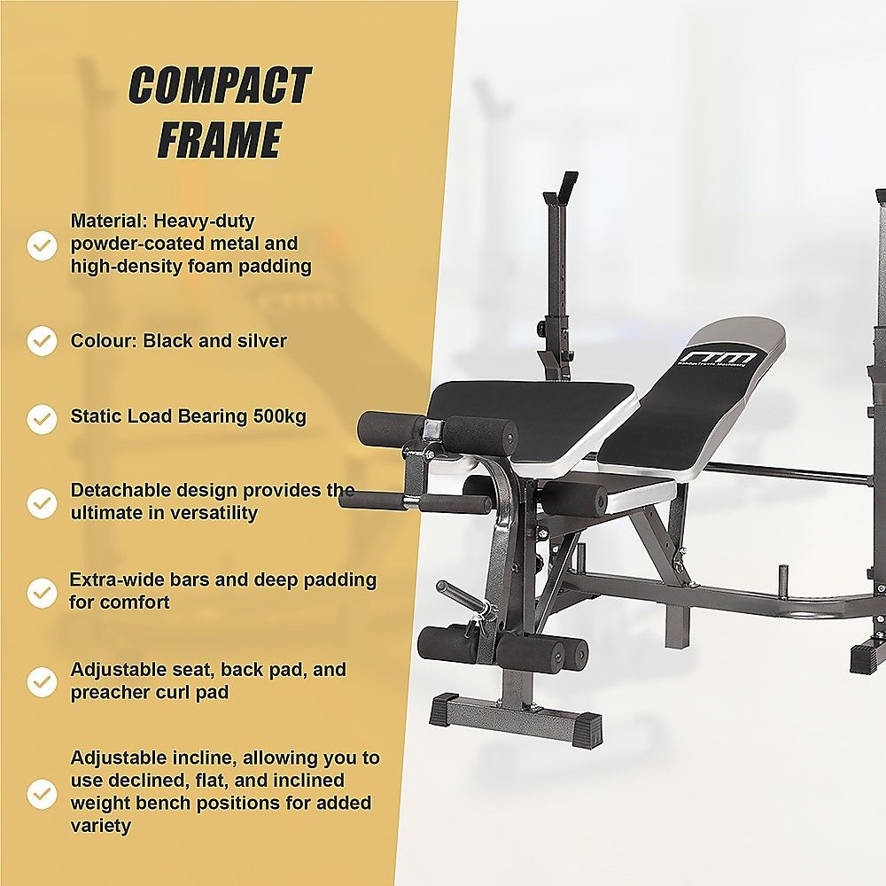 Multi-Station Home Gym – 5-in-1 Weight Bench Press and Leg Set