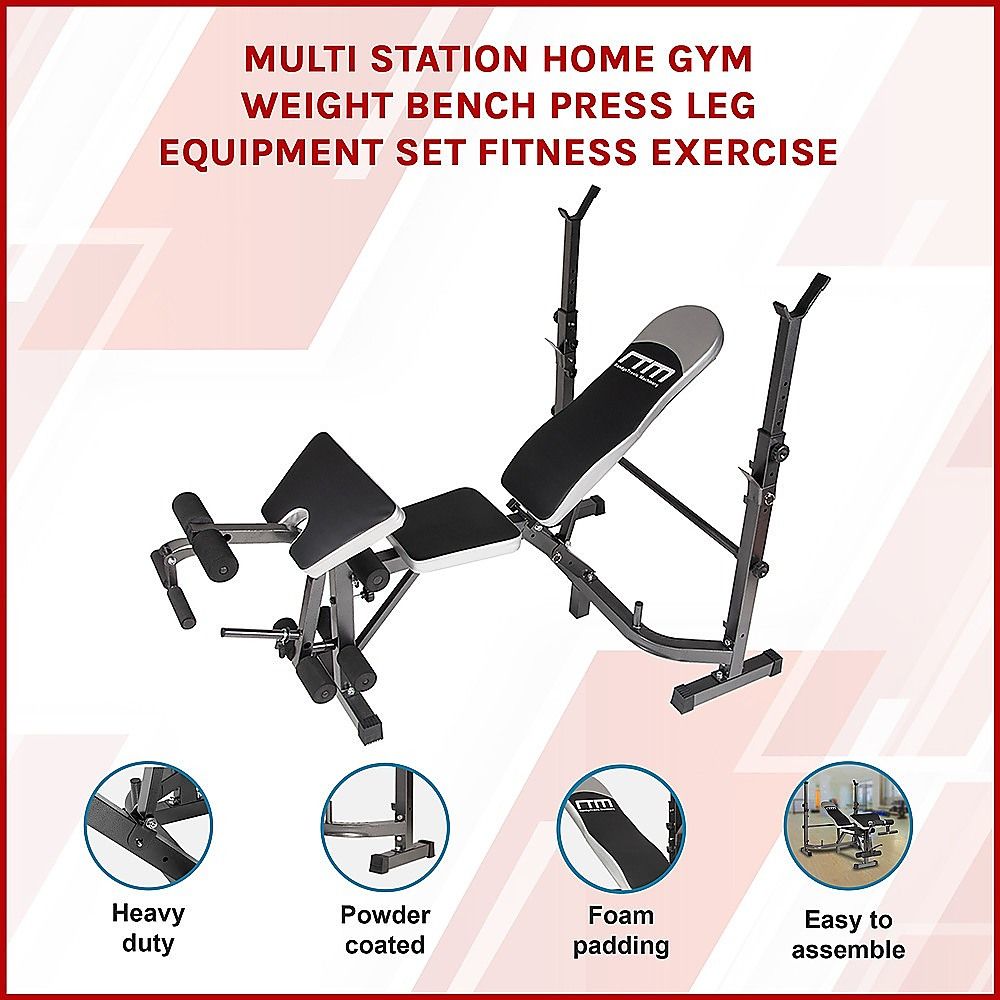 Multi-Station Home Gym – 5-in-1 Weight Bench Press and Leg Set