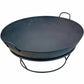 Black metal fire pit on a white background