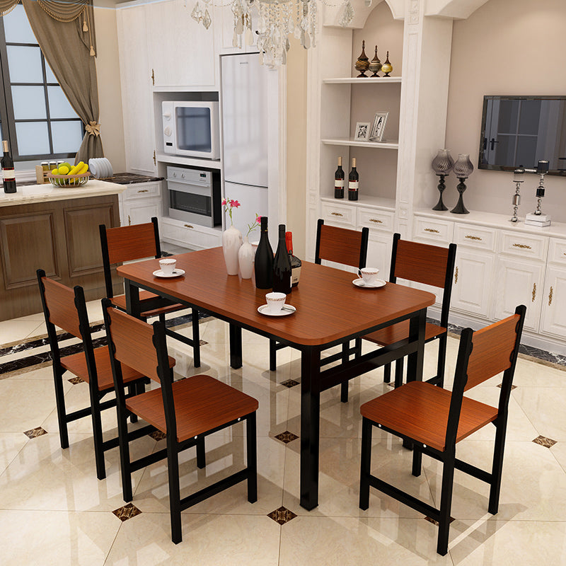 Wood & Steel Dining Set (Oak & Black)