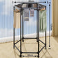 360 rotating hexagonal clothes drying rack with wheels black