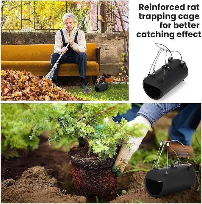 Spring-Loaded Mole Trap Tunnel – Reusable 17x16x9cm