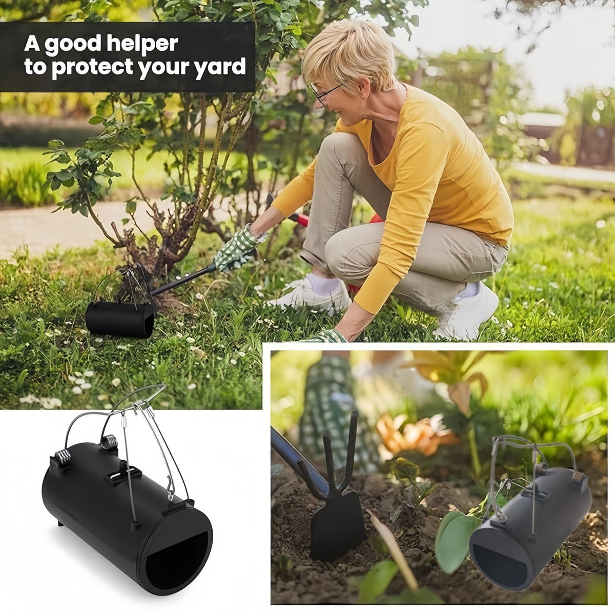 Spring-Loaded Mole Trap Tunnel – Reusable 17x16x9cm
