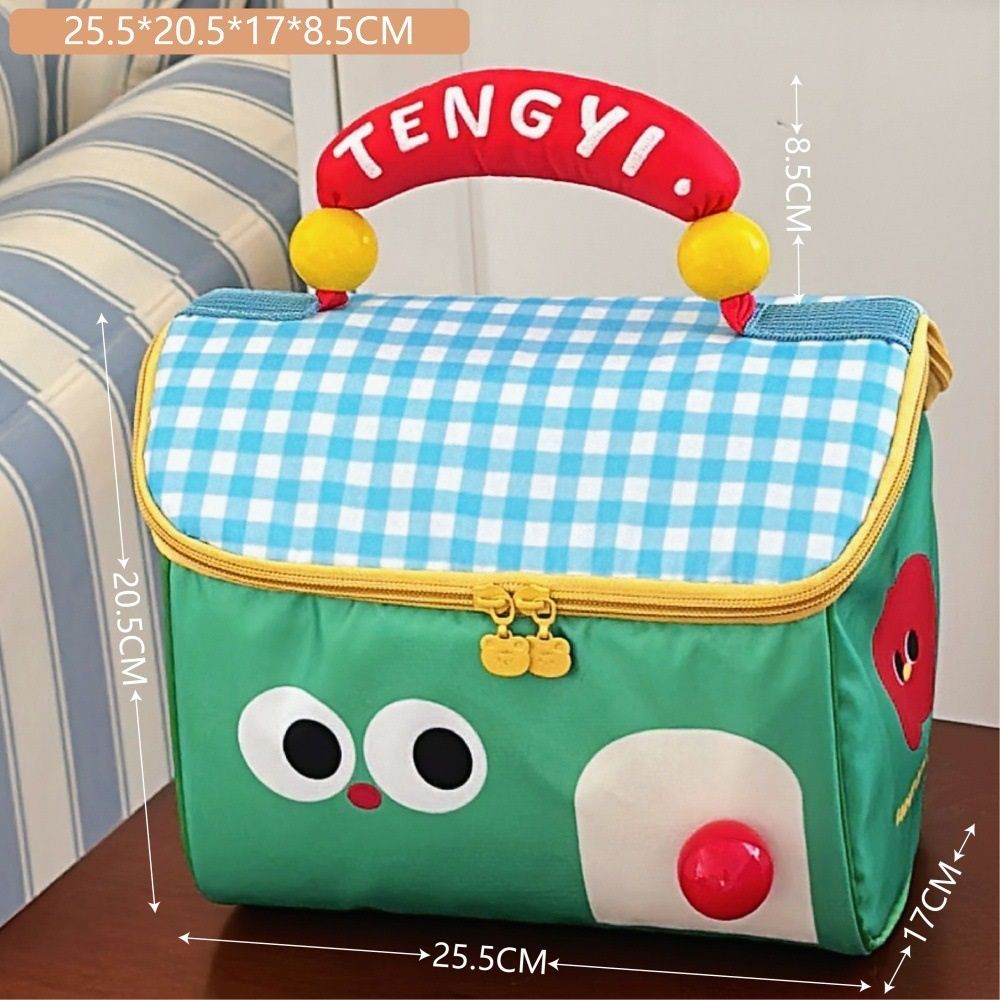 Cute House Insulated Lunch Bag – Large, Foil Lined, Green