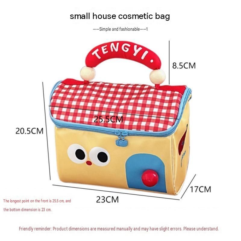 Cute House Insulated Lunch Bag – Large, Foil Lined, Green