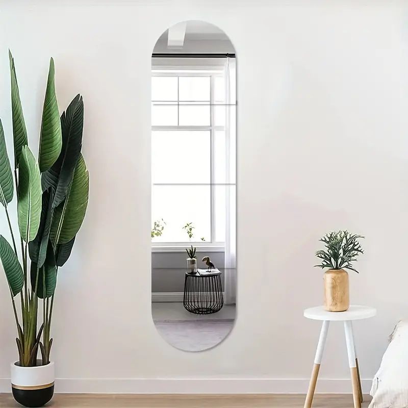 4 Piece Acrylic Full Length Mirror Wall Stickers – 120x30cm