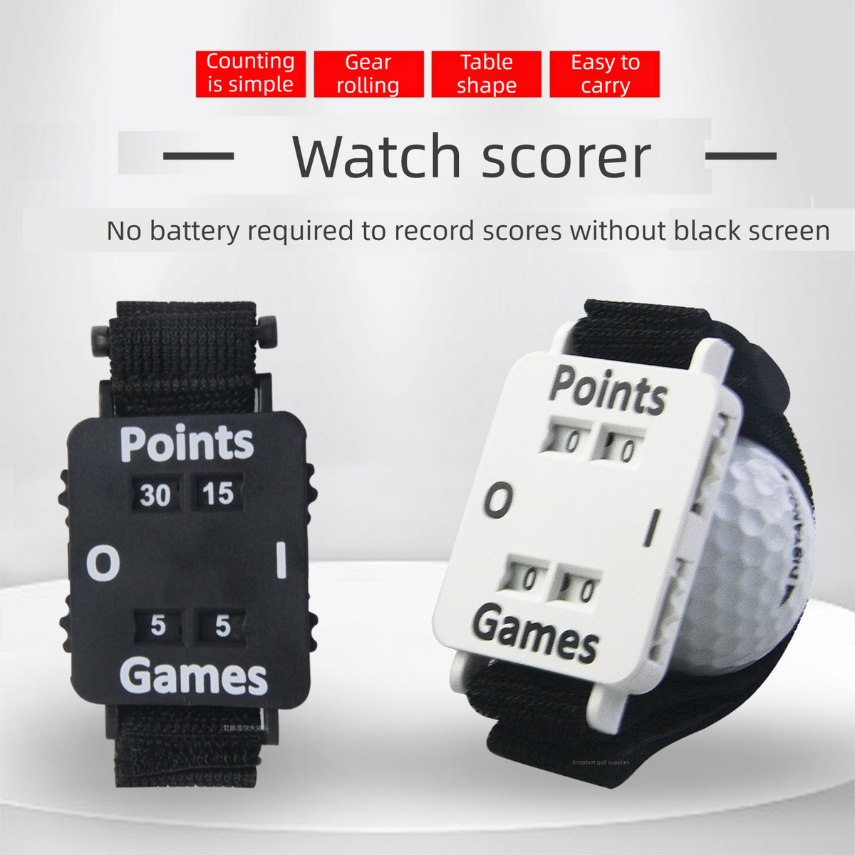 2 Pack Wrist Golf Score Counters – Black and White