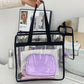 Clear PVC Beach Tote Bag 32x32x15cm – Black