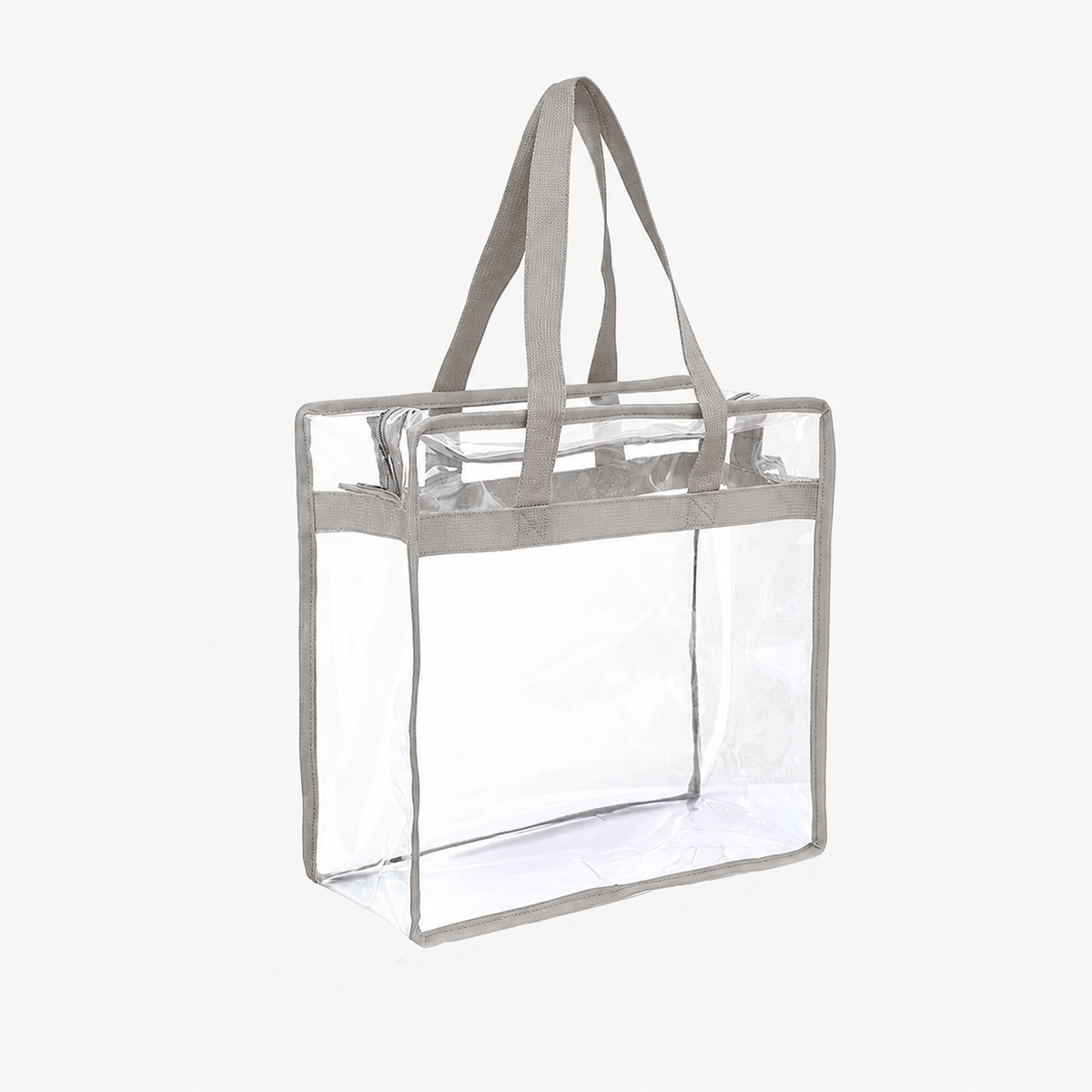 Clear PVC Beach Tote Bag 32x32x15cm – Grey