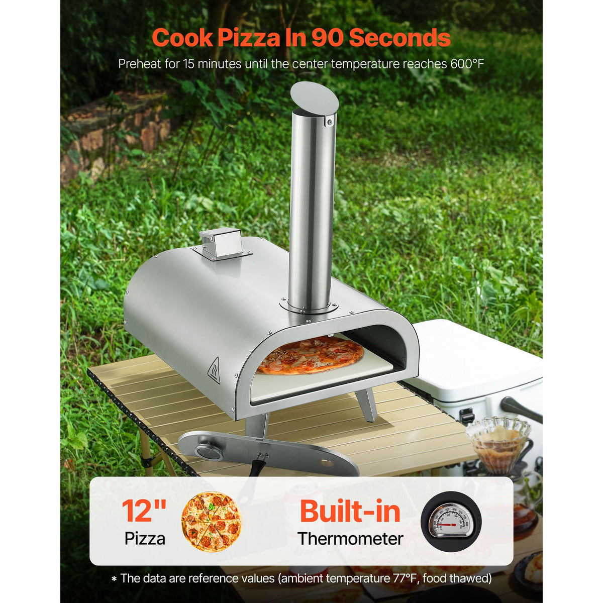 12 Inch Portable Pellet Pizza Oven – Wood Fired Stainless Steel