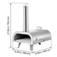 12 Inch Portable Pellet Pizza Oven – Wood Fired Stainless Steel