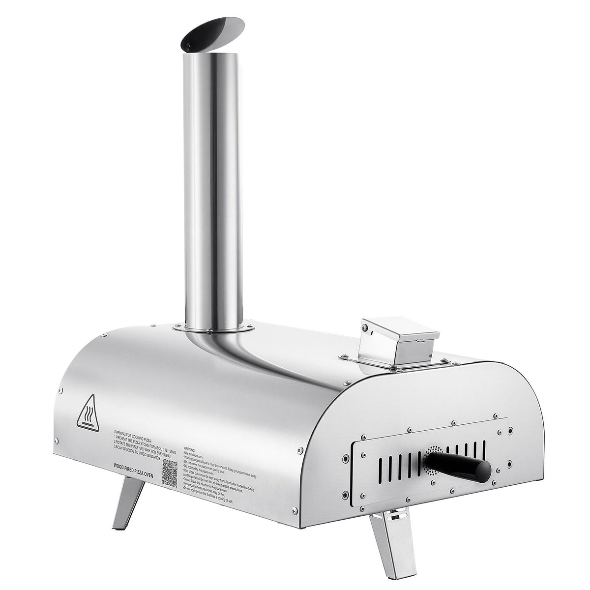 12 Inch Portable Pellet Pizza Oven – Wood Fired Stainless Steel