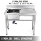 Handmade Sink Non-magnetic Stainless Steel Kitchen Sink Hand Made 1 Compartment 40.6 x 39.4 x 25.4 cm Capacity Huge Tub Sink with Right Hand Platform for Farmhouse Cafe Shop Hospital