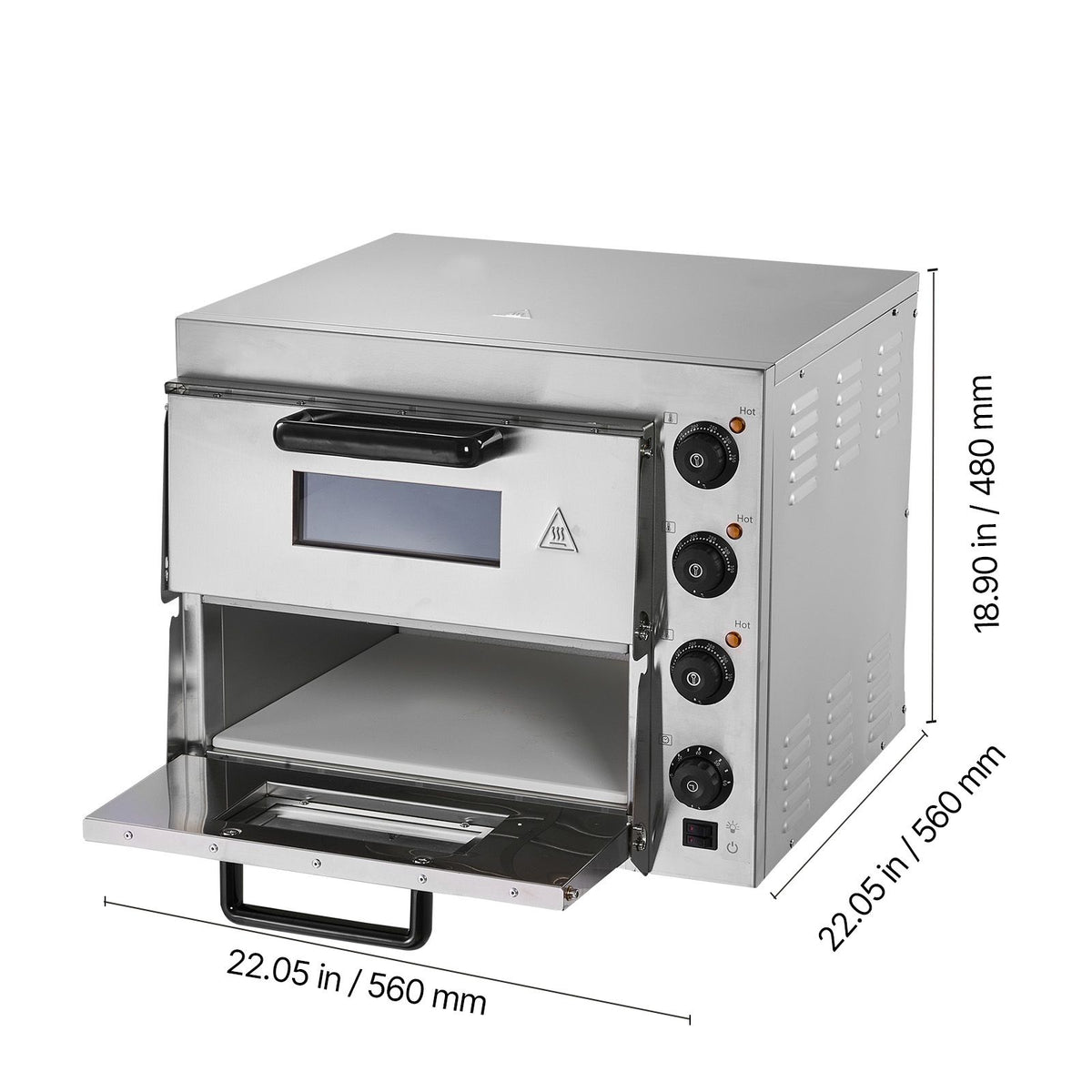 16 Inch Commercial Double Deck Electric Pizza Oven – Stainless Steel