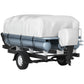 Pontoon Boat Cover, Fit for 17\'-20\' Boat, Heavy Duty 600D Marine Grade Oxford Fabric, UV Resistant Waterproof Trailerable Boat Cover with 2 Support Poles and 7 Wind-Proof Straps, Gray